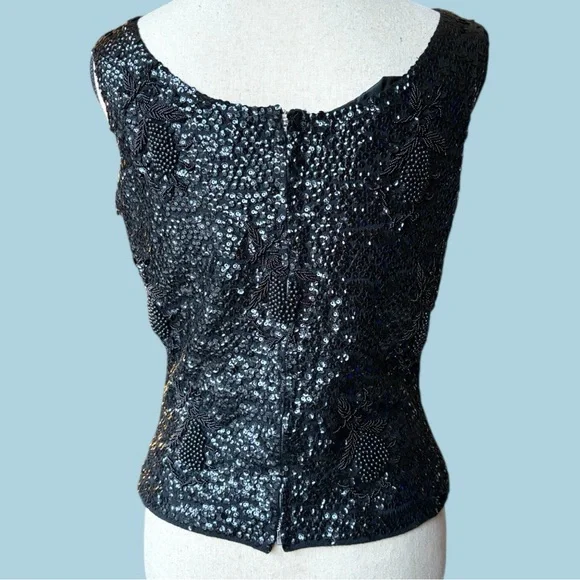 Vintage hand beaded virgin wool blouse. 1970’s. Back zip. Size medium. EUC! - Picture 9 of 12